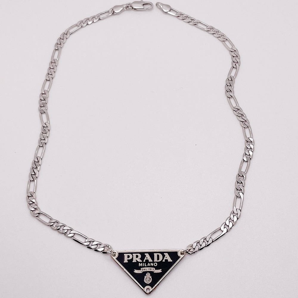 Repurposed Prada Tag Necklace